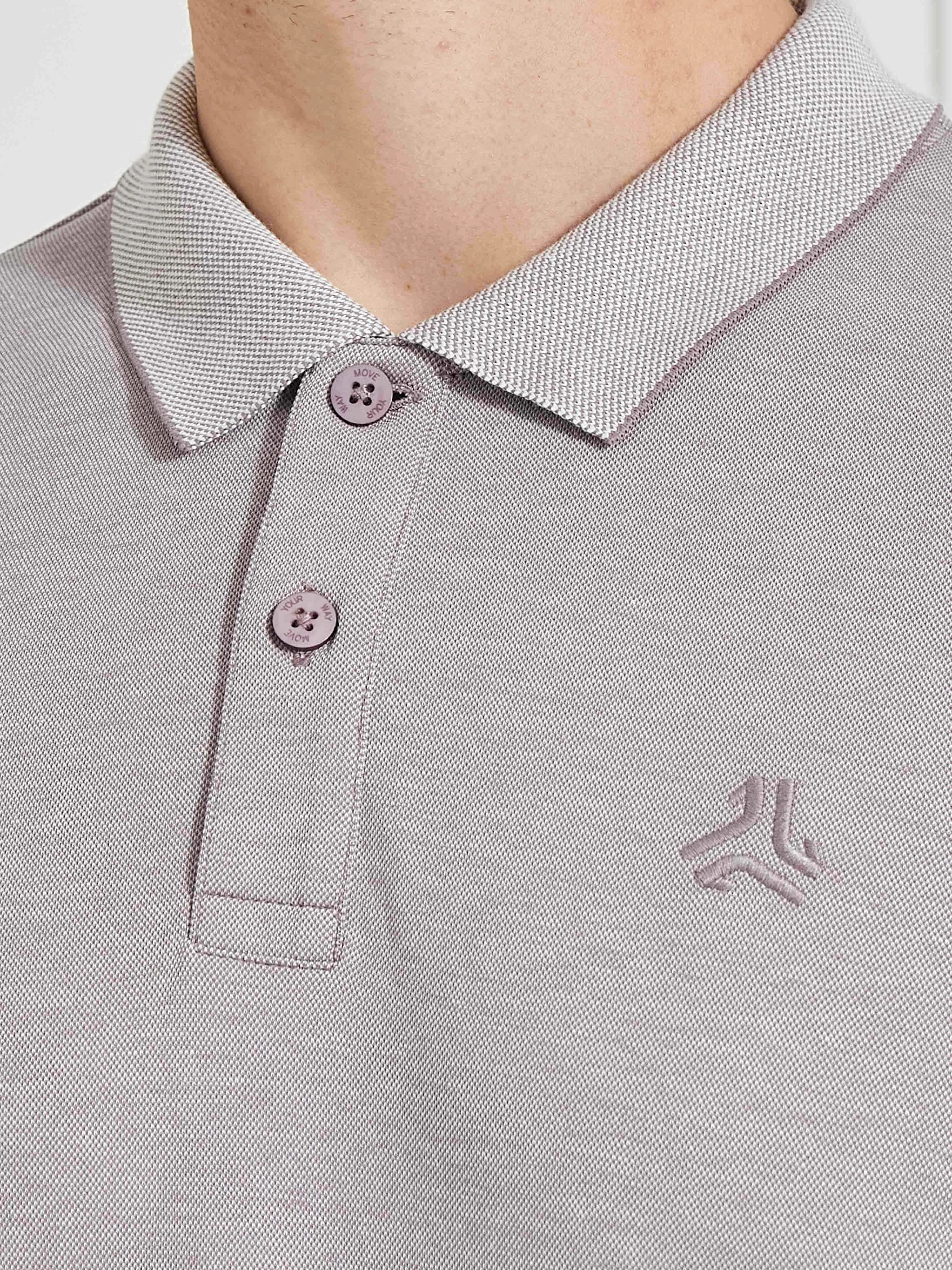 Men's Teal Solid Polo Collar T-Shirt - Image 3