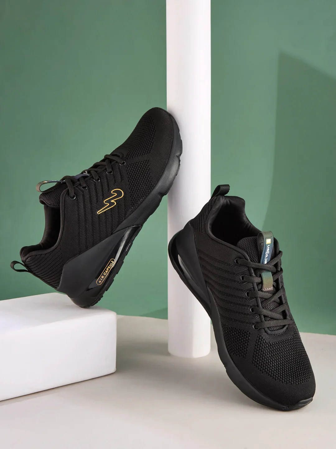 MIKE N Black Men's Running Shoes