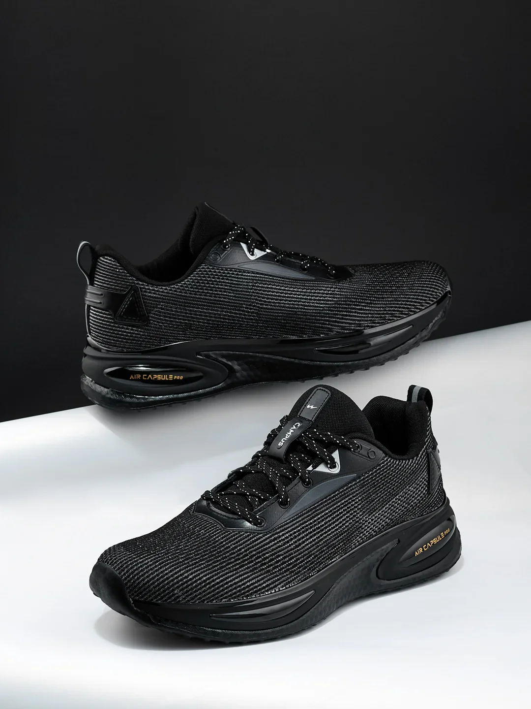 PREXTON Black Men's Running Shoes