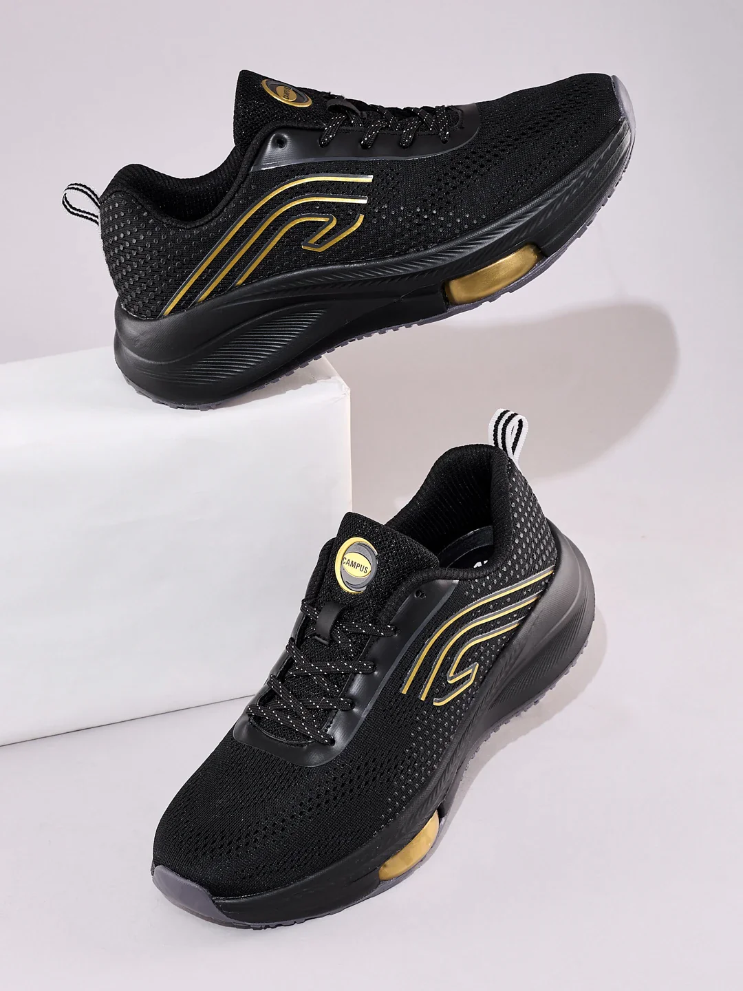 THROS Black Men's Running Shoes